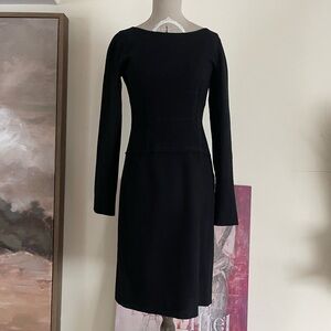 Theory Classic Black Long-Sleeve Wool Dress